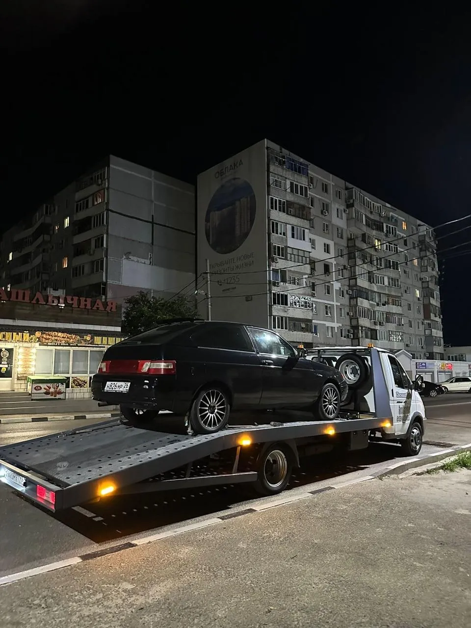 Ночная эвакуация автомобиля в Новороссийске